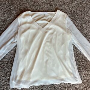Sheer Sioni white V-Neck Blouse